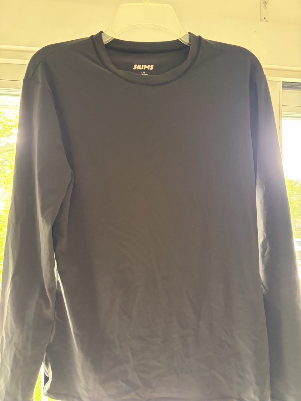 Skims Men’s Black Long Sleeve Crew Neck Shirt